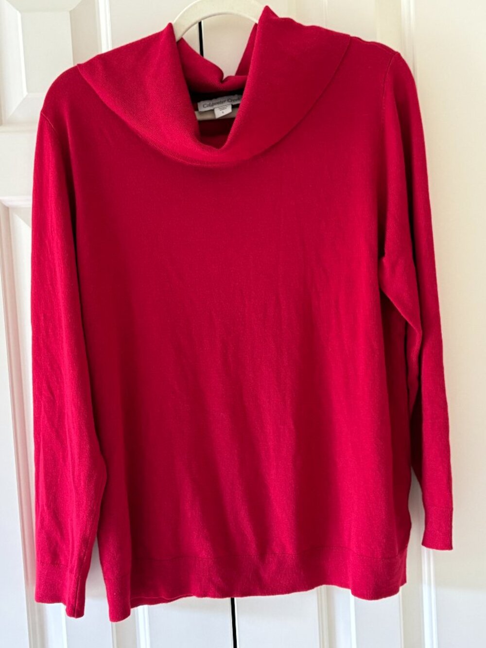 Coldwater Creek Cowl Neck Red Sweater  Sz L